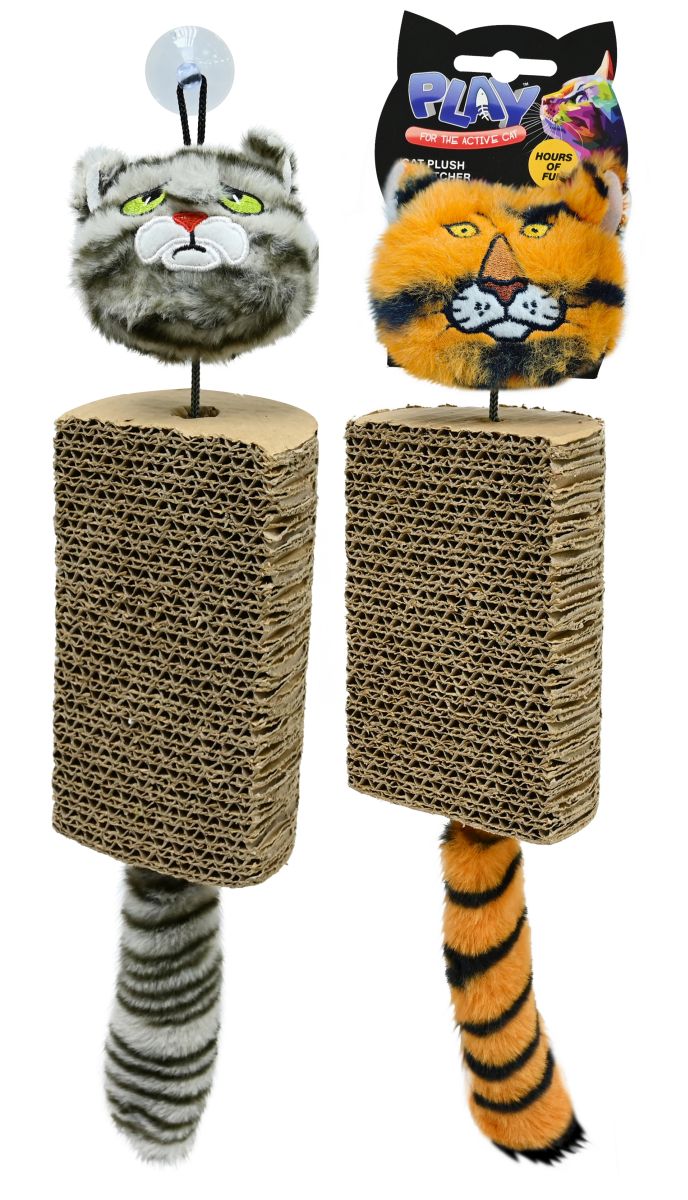 CAT PLUSH SCRATCHER 2 ASSORTED DESIGN