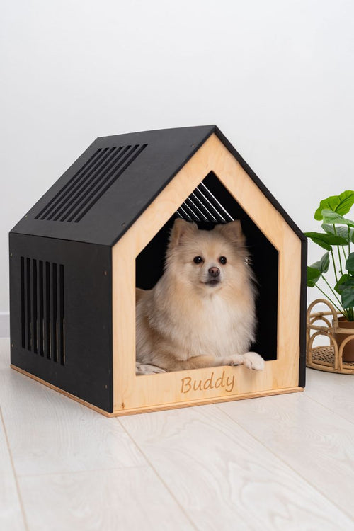 Booth-Style Wooden Dog House – Cozy Indoor & Outdoor Dog Shelter