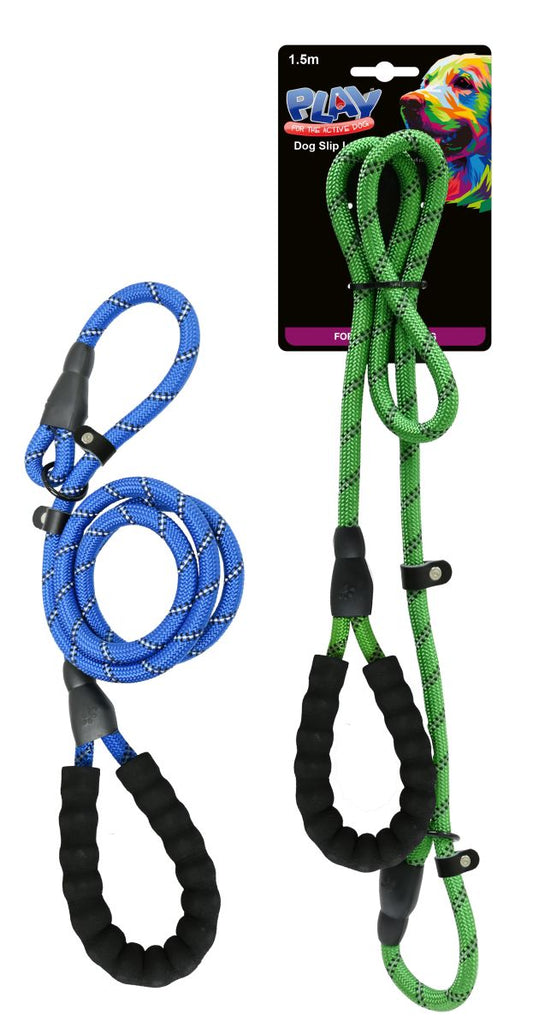 DOG SLIP LEAD 1.5M 2 ASSORTED COLOURS