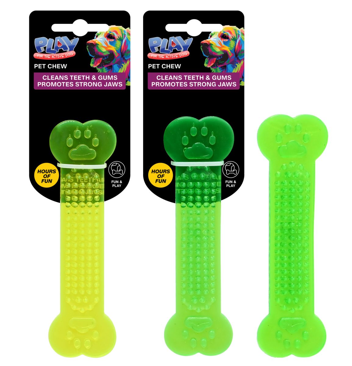 Pet Chew Toy 15.4 x 4.5cm 2 Assorted Colours