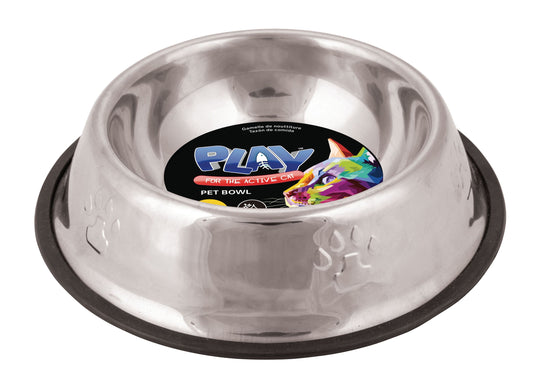 EMBOSSED DOG BOWL S/S 21.5CM