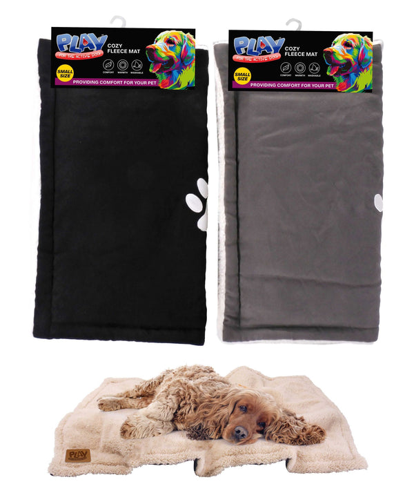 Pet Mat Fleece 58 x 50cm Small 2 Assorted Colours