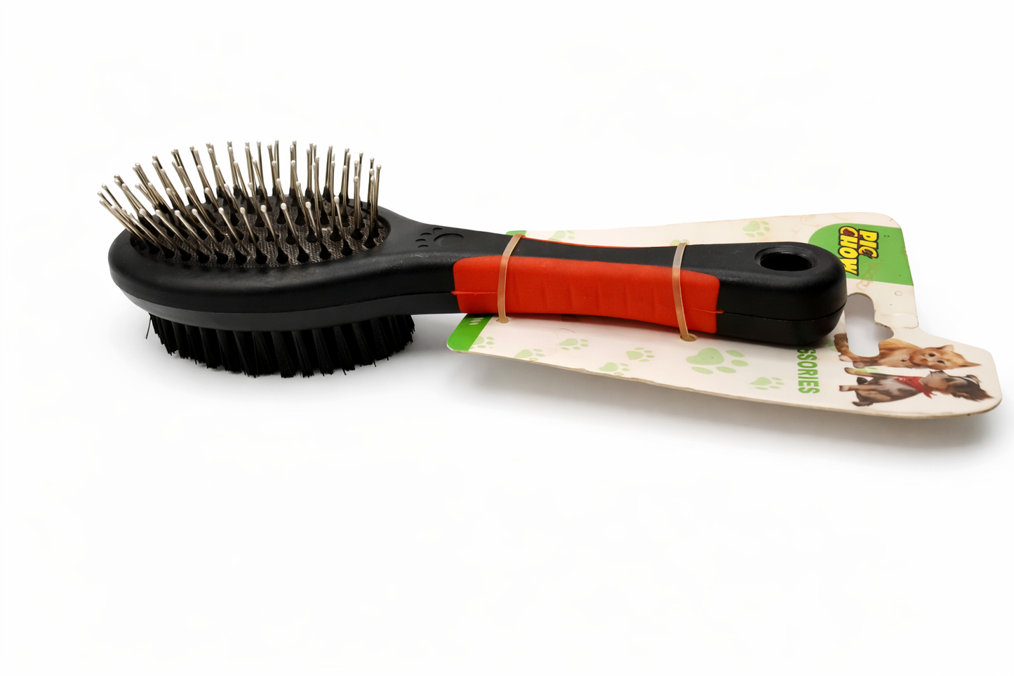 Double-Sided Dog Grooming Brush with Soft Bristles